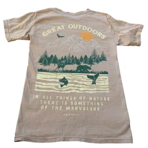 PacSun Graphic T-Shirt Womens Small Tan Great Outdoors Nature Gorpcore Aesthetic thumbnail 3