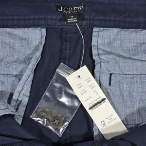 J Crew Navy Wide Leg Pleated Button Front Cotton‎ Pants Size 12 thumbnail 5