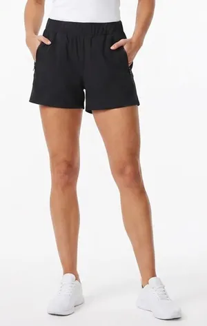 Z by Zella Womens Black Active Workout Shorts Front Zip Pockets Size L thumbnail 1
