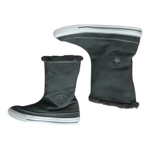 Converse Beverly Boots Grey Suede Women Size 6.5 Leather Winter Faux-Fur Collar thumbnail 6