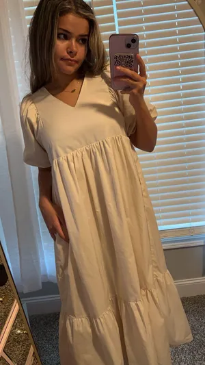 &merci Cream Oversized Midi Dress thumbnail 3