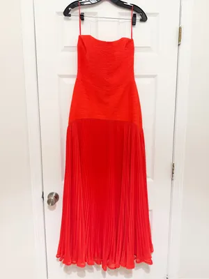 Alexis Sunniva Dress Strapless Formal Gown Pleated red sz 4 thumbnail 7