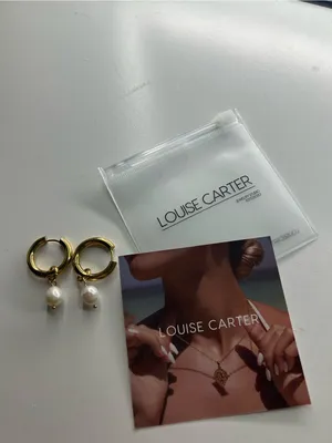 Bethany Pearl Drop Hoop Earrings - Gold with White Pearl thumbnail 3
