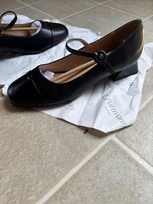 Classic Black Mary Jane Loafers with Low Block Heel thumbnail 5