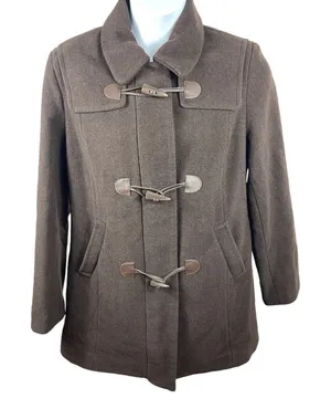 Covington Chocolate Brown Wool Toggle Closure Peacoat L (14-16) thumbnail 1