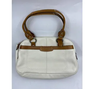 Coach Leather Medium Size White Brown Shoulder Bag thumbnail 2
