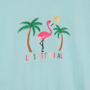 Unbranded Nightgown Womens S Sleep Shirt Blue Flamingo Tropical Graphic Exc thumbnail 2