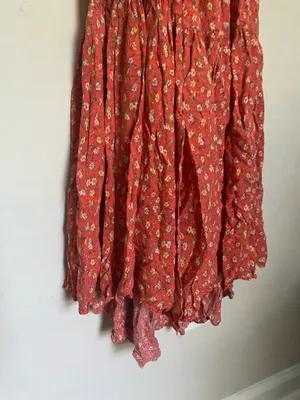 Urban Outfitters Red Floral Tiered Maxi Dress thumbnail 4