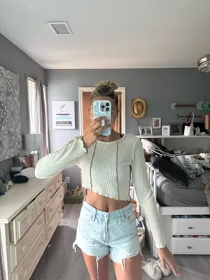 Asymmetrical long sleeve White thumbnail 2