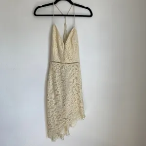 NWT NBD‎ Only Yours Asymmetrical Lace Dress in Ivory thumbnail 5