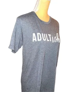 Icecreamnlove brand gray T-shirt with adult ish on front thumbnail 3