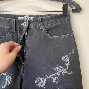 I.AM.GIA Pant Lunar Sun Moon Rose Thorn‎ Snake Denim Mid-Rise Black XS EUC thumbnail 5