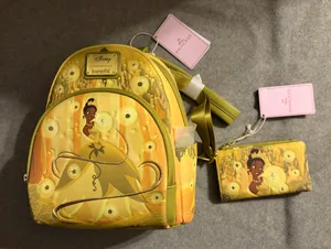 Loungefly The Princess & The Frog Princess Tiana Golden Mini Backpack and Wallet thumbnail 1