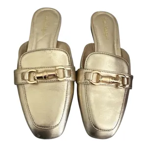 Lilly Pulitzer Andi Metallic Gold Loafer Mules - Size 7M thumbnail 2