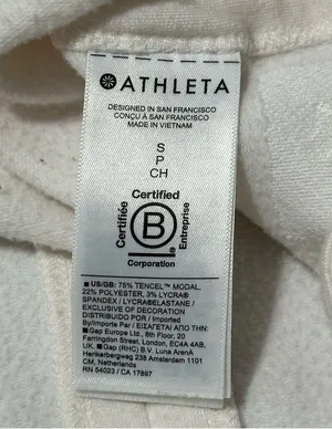 Athleta Women’s Size S Ivory Cream Cozy Soft Rise V-Neck Sweatshirt thumbnail 6