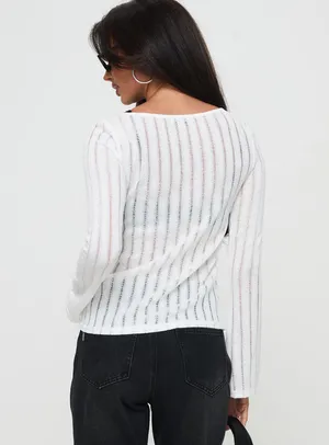 Princess Polly Tuppence Long Sleeve Top White thumbnail 2