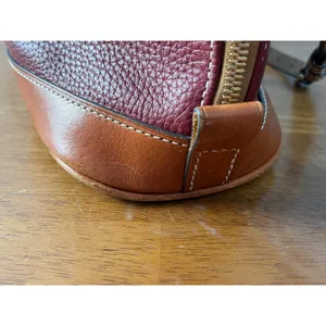 Dooney & Bourke Burgundy Two Tone Leather Zip Zip Satchel thumbnail 8