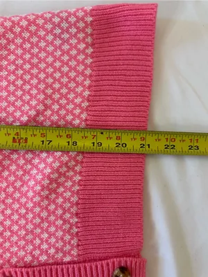 SHEIN Hot Pink Patterned Button-Up Cropped Cardigan thumbnail 6