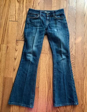 Calvin Klein Rare Classic Ultra Low Flare Y2K Dark Blue Jeans Women’s Size 25 thumbnail 1
