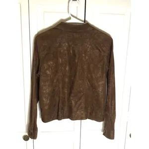 BAMBOO TRADERS Faux Leather acket size Petite Medium Brown thumbnail 7