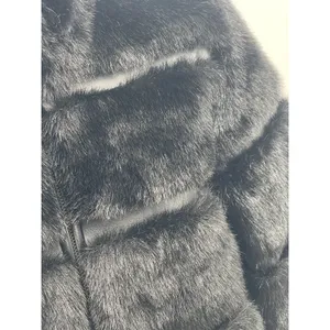 Pamela McCoy Faux Fur Black Jacket Coat Satin Lining Womens XS full‎ zip thumbnail 4