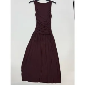 Summer Away Patmos Dark Walnut brown ruched maxi dress XS thumbnail 6