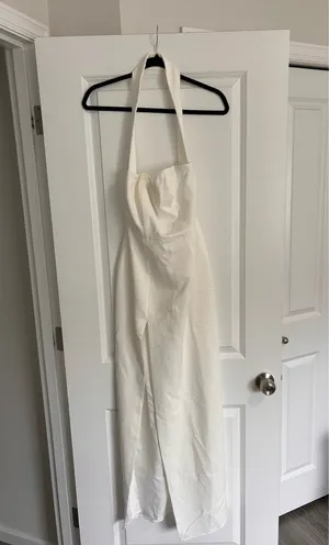 New Showpo Allegra Maxi Dress Neck Band Column High Split Dress In Off White thumbnail 7