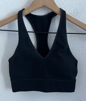 Lululemon Black Racer Back Mesh-Like Sports Bra Active Bra 2 thumbnail 1