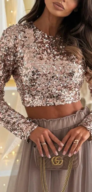 Margovil sequined top and mesh skirt thumbnail 1