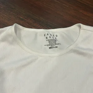 Faded rose white crop top with silver dangles Size M thumbnail 3