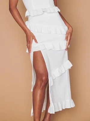 SHOW ME YOUR MUMU Greta Dress In White Stretch thumbnail 6