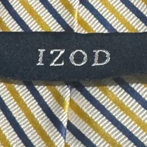 IZOD 100% Silk Blue Yellow White Diagonal Striped Men’s Neck Tie Classic Business thumbnail 4