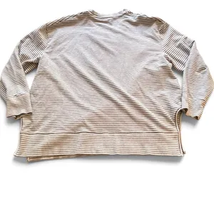 Daily Ritual XXL Striped Pullover Sweatshirt Black White Oversized Crew Neck thumbnail 2