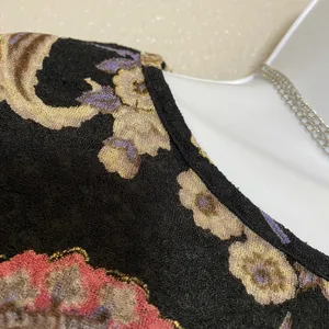 Black Paisley 3/4 Sleeve Top Large Fairy Grunge Whimsigoth Witchy Y2K 2000s thumbnail 3