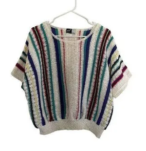 Koret solos knit striped vintage top comfortable casual 90s shirt woven boho thumbnail 1
