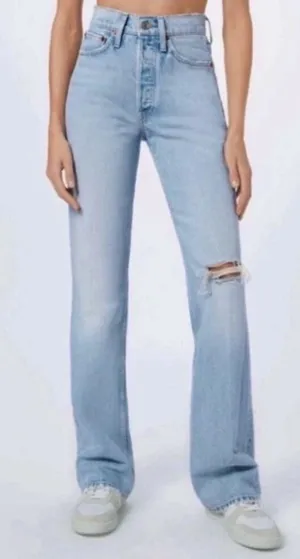 ReDone Jeans Size 24 Light Worn‎ 70s Bootcut Distressed Button Fly Flare Capsule thumbnail 1
