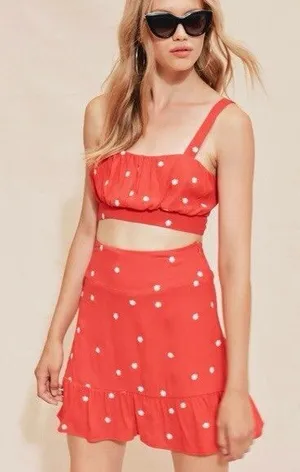 For Love & Lemons Red Skirt thumbnail 1