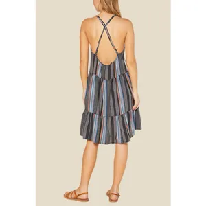 NWT Outerknown‎ Cielo Dress Open Back Women's Small Organic Cotton Tiered Beach thumbnail 3