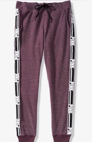 PINK Victoria's Secret Cozy Classic Joggers- Black Orchid thumbnail 2