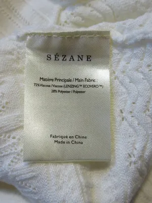 Sézane NWT La Maille Ronnie in Ecru Textured Pointelle Knit Sweater Top XS thumbnail 8