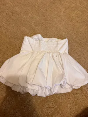 Abercrombie White Bubble Hem Tube Top thumbnail 2
