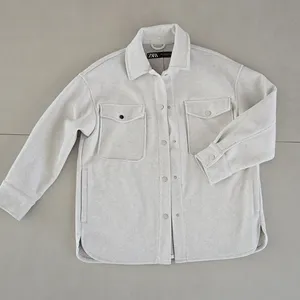 Zara Off White Soft Button Down Overshirt Woman’s Jacket Size M thumbnail 3