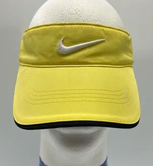 Nike‎ Golf VRS 20XI Swoosh Logo Embroidered Adjustable Athletic Visor Yellow Hat thumbnail 1