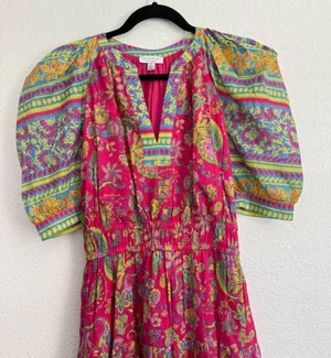 NEW Current Air Lindsey Floral Puff Sleeve Midi Dress XS thumbnail 3