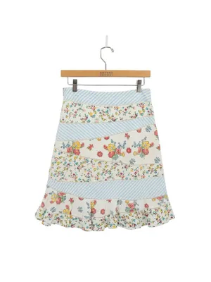 Anthropologie Odille Floral Striped Patchwork Seersucker Sassafras Skirt 2 thumbnail 4
