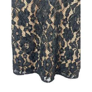 Free People Sleeveless Black Lace Tan Deep V-neck Mini Dress 8 NWT thumbnail 4