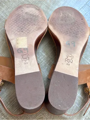 Tory Burch Mini Benton Wedged Sandal Ambra Tan Suede Leather Women’s Size 9 thumbnail 11