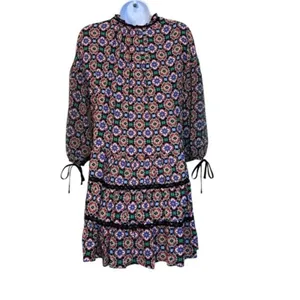 ALICE & OLIVIA Arnette Dress S Palace Tiles Drop Waist Tiered cottagecore thumbnail 4