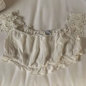 White Off The Shoulder Crop Top  thumbnail 1