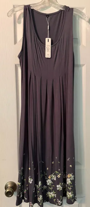 Amazon Grey Dress with Flowers thumbnail 1